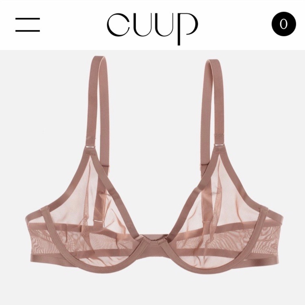 36C Plunge CUUP mesh bra, with washbag